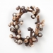 Perles 2012. Brooch height 10 cm. Faceted pearls, heather wood, silver. Private collections.