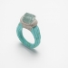 Edward, 2014. Ring 26 x 35 x 13 mm. Reconstructed turquoise, aquamarine, cement.