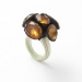 Citrine, 2014. Ring height 35 mm. Citrine, cherry wood, paint, composite.