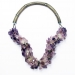 Amethyst Arrangement 2015. Necklace length 24 cm. Amethyst, wood, silver, paint.