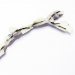 Frozen Grass 2015. Brooch length 18 cm. Snow quartz with tourmaline, cement, wood, silver.