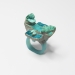 Giardinetti 2015. Ring 42 x 31 x 27 mm. Chrysocolla malachite, cement, reconstructed opal.