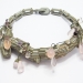 Sakura 2015. Necklace18 cm. Rose quartz, amethyst, mixed wood, silver, paint diameter.