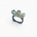 Blue Ribbon 2014. Ring height 33 mm. Opal, cement, wood, paint.