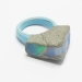Ring Blue Angle, 2016. Opal, cement, wood, paint.