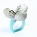 Rutiles, 2016. Ring. Quartz with rutile and tourmaline needles, reconstructed stone, cement.