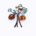 Jungle Plate Nr. 01, 2014 Brooch 12 x 14 x 6 cm. Amber, grape wood, silver, paint.