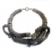 Jungle Twins 2014. Necklace Ø 20 cm.Silver, wood, hawkseye.