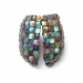 Scarabee 2013. Brooch height 6 cm. Labradorite, cement, silver, wood.
