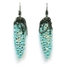 Cônes Turquoise 2007. Earrings length 6 cm. Silver, reconstructed turquise, paint. Private collection.