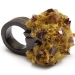 Mousse Doree 2010. Ring height 5 cm. Citrine, silk, wood, paint. Private collection.