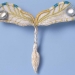 Crepis Vesicaria 2004. Brooch height 65 mm. Silver, glass, silk. Private collection.